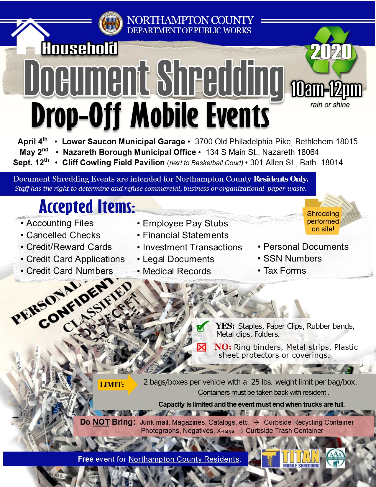 paper shredding events near me 2021